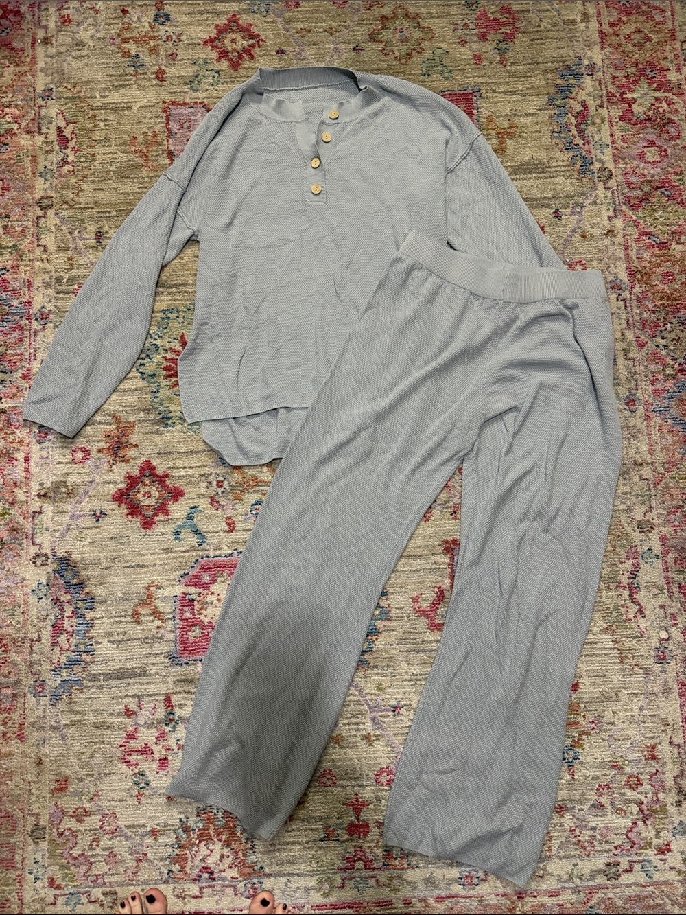 Amazon Women's Light Gray Two-Piece Knit Sweater Set